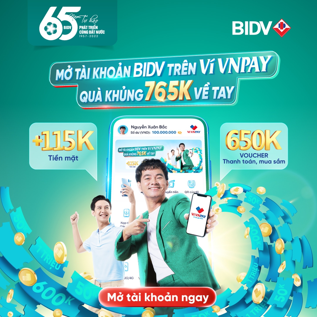 Ưu đãi khi liên kết BIDV trên Ví VNPAY