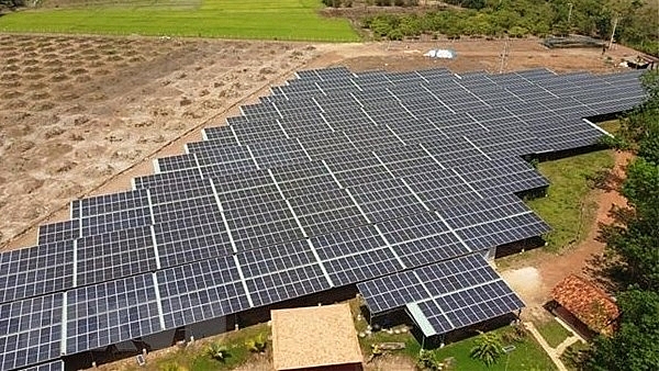 Một cánh đồng "pin" năng lượng mặt trời. Ảnh mang tính minh họa. (Nguồn: TTXVN) 