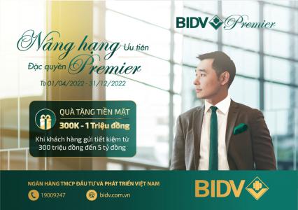 Nhận ngay 1 triệu đồng khi trở thành Khách hàng cao cấp của BIDV