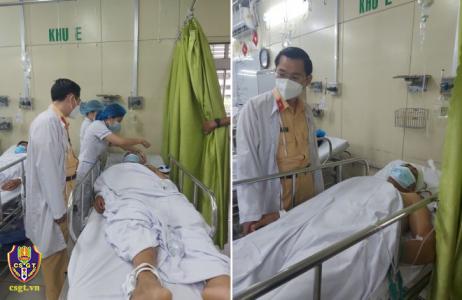 Lãnh đạo Cục CSGT thăm hỏi CBCS bị thương khi thực hiện nhiệm vụ