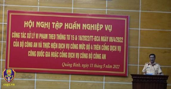 Quảng Bình: Tập huấn công tác xử lý vi phạm hành chính về TTATGT cho Công an cấp huyện, cấp xã