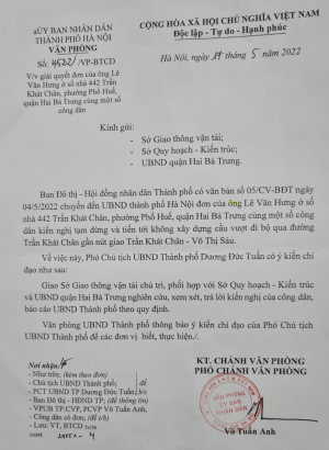 Phó chủ tịch UBND TP Hà Nội yêu cầu xem xét việc xây cầu đi bộ trên đường Trần Khát Chân