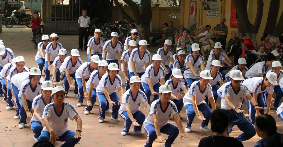 Bài dưỡng sinh của NCT phường Khương Đình, quận Thanh Xuân, TP Hà Nội