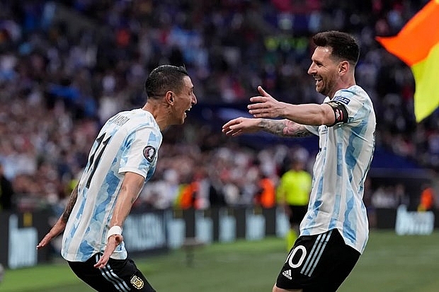 Messi và Di Maria góp công giúp Argentina chiến thắng. Ảnh: Getty Images