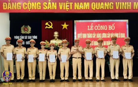 Phòng CSGT Hải Phòng: Công bố Quyết định thăng cấp bậc hàm, nâng bậc lương năm 2022