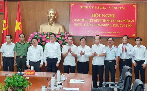 Thành lập Ban Chỉ đạo phòng, chống tham nhũng, tiêu cực tỉnh Bà Rịa-Vũng Tàu