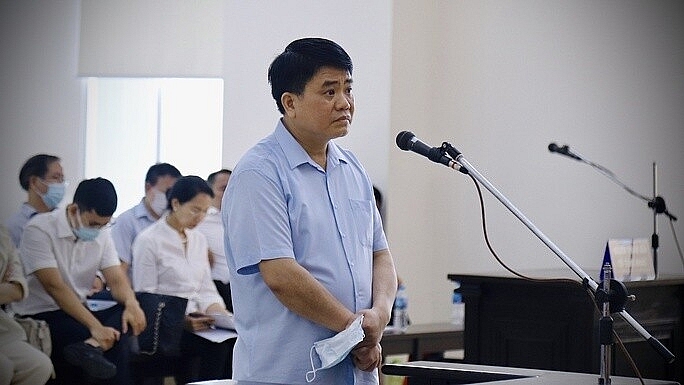 Bị cáo Nguyễn Đức Chung tại phiên xét xử phúc thẩm. Ảnh: Báo Giao thông 