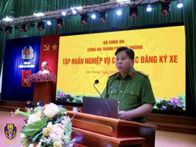 Tập huấn nghiệp vụ đăng ký, quản lý xe cho CBCS Công an Hải Phòng