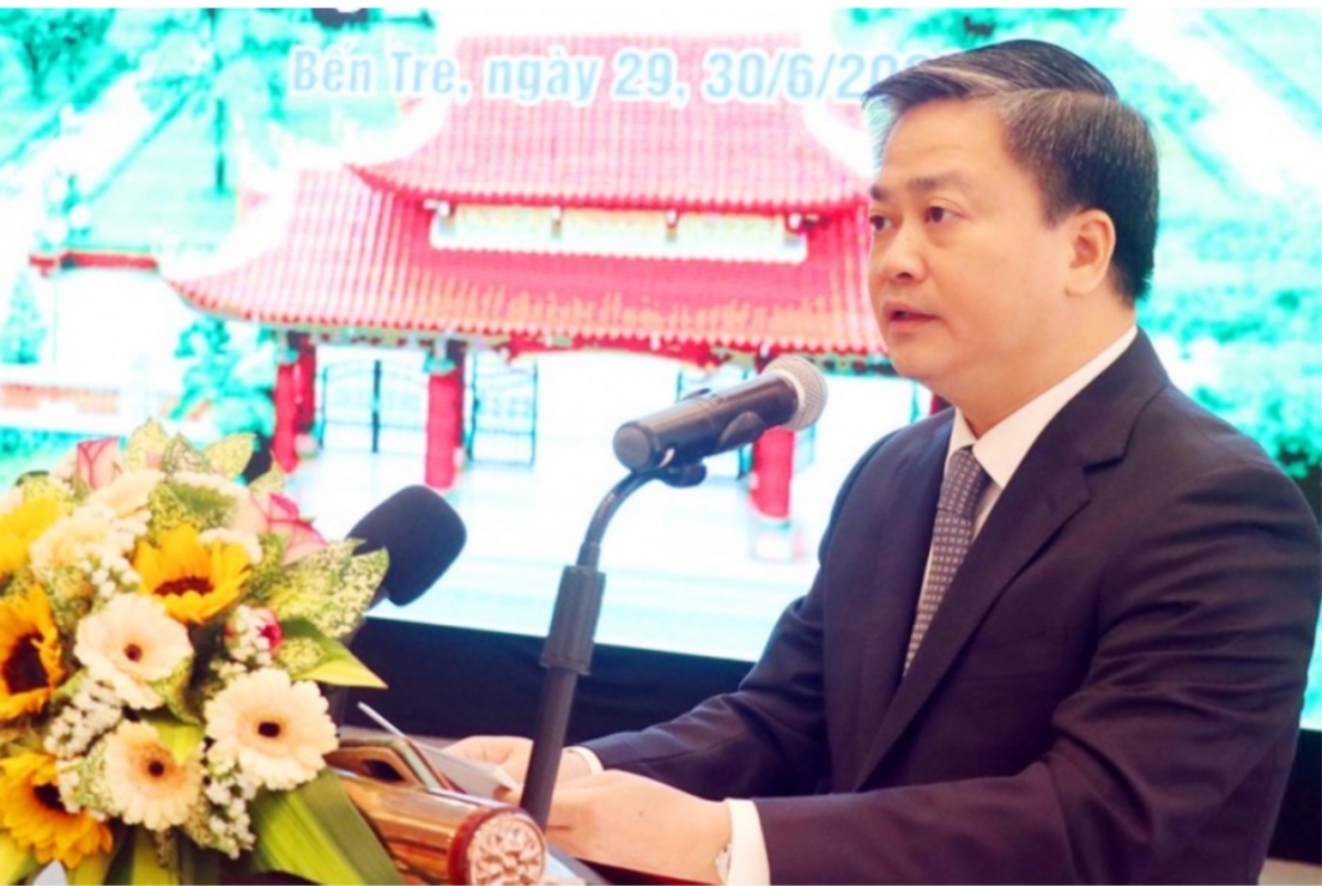 Ông Lê Đức Thọ, Bí thư Tỉnh ủy Bến Tre phát biểu khai mạc