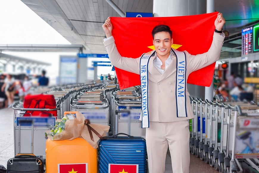 Nam vương Phi Việt, Á vương Hữu Anh ra sân bay tiễn Đạt Kyo đi thi Mister Supranational 2022