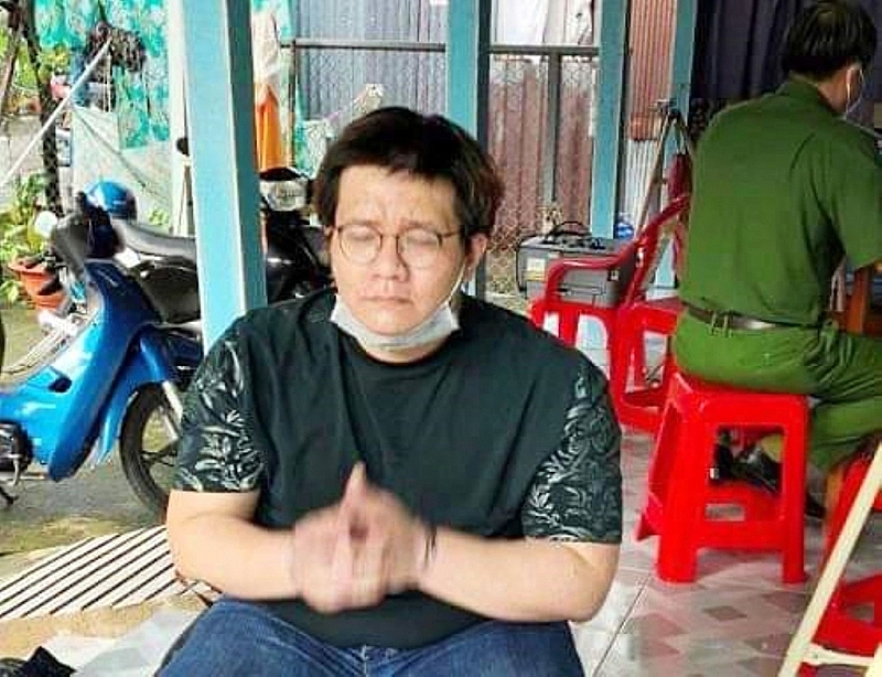 Đối tượng Nhâm Hoàng Khang khi bị bắt. Ảnh: Báo CAND