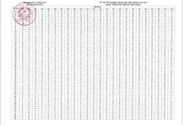 Công bố đáp án các môn thi trắc nghiệm Kỳ thi tốt nghiệp THPT năm 2022 - Ảnh 10.