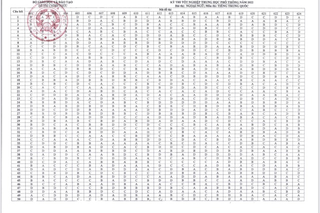 Công bố đáp án các môn thi trắc nghiệm Kỳ thi tốt nghiệp THPT năm 2022 - Ảnh 11.
