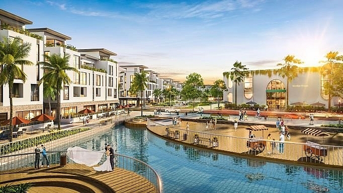 Nước là mạch nguồn xuyên suốt thiết kế cảnh quan của Crystal City. Phối cảnh minh họa