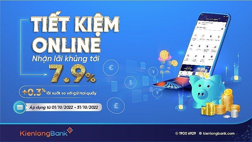 Chỉ duy nhất trong tháng 10, gửi tiết kiệm tại KienlongBank khách hàng được hưởng lãi suất ưu đãi đến 7,9%