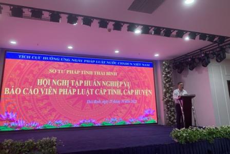 Thái Bình tập huấn nghiệp vụ báo cáo viên pháp luật hưởng ứng Ngày Pháp luật Việt Nam
