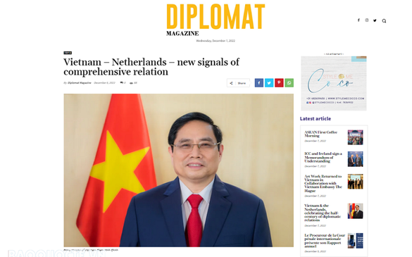 Tạp chí Diplomat: Chuyến thăm của Thủ tướng Phạm Minh Chính sẽ mở ra giai đoạn mới cho hợp tác Việt Nam-Hà Lan