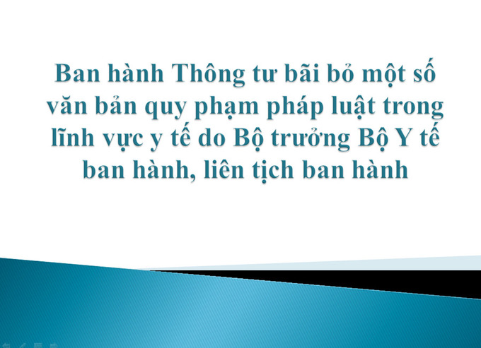 Bộ Y tế bãi bỏ 5 văn bản quy phạm pháp luật