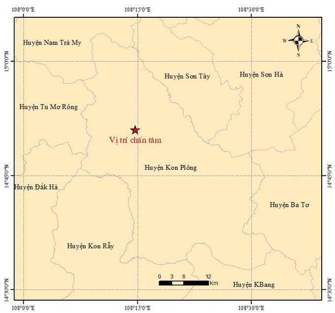 Kon Tum: Liên tiếp xảy ra 4 trận động đất tại huyện Kon Plông
