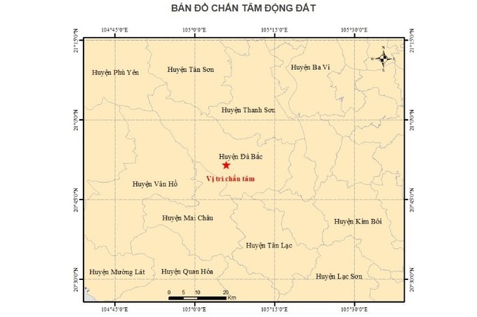 Hòa Bình xảy ra trận động đất thứ 3 mạnh 4,0 độ