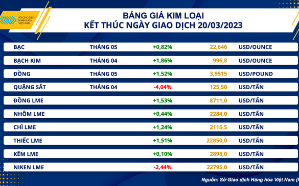 Thị trường kim loại đón nhận lực mua tích cực